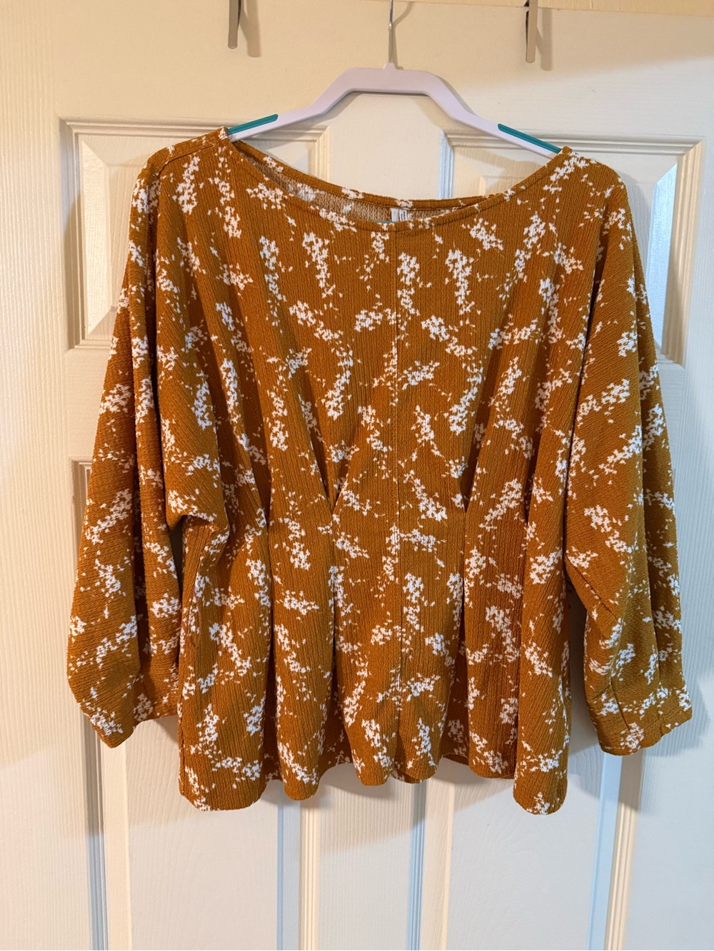 Anthropologie Mustard Floral Peasant Top